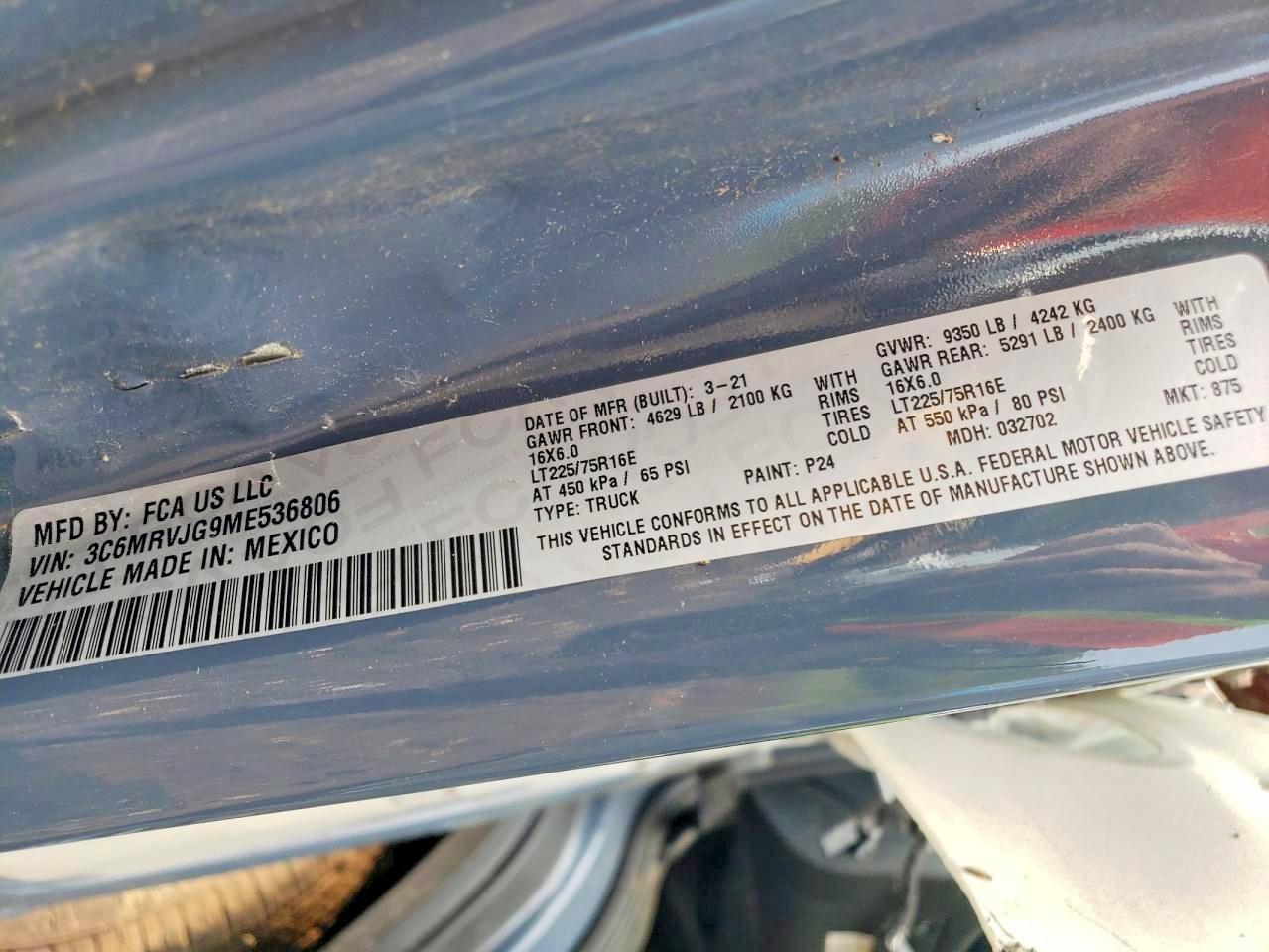 RAM PROMASTER 3500