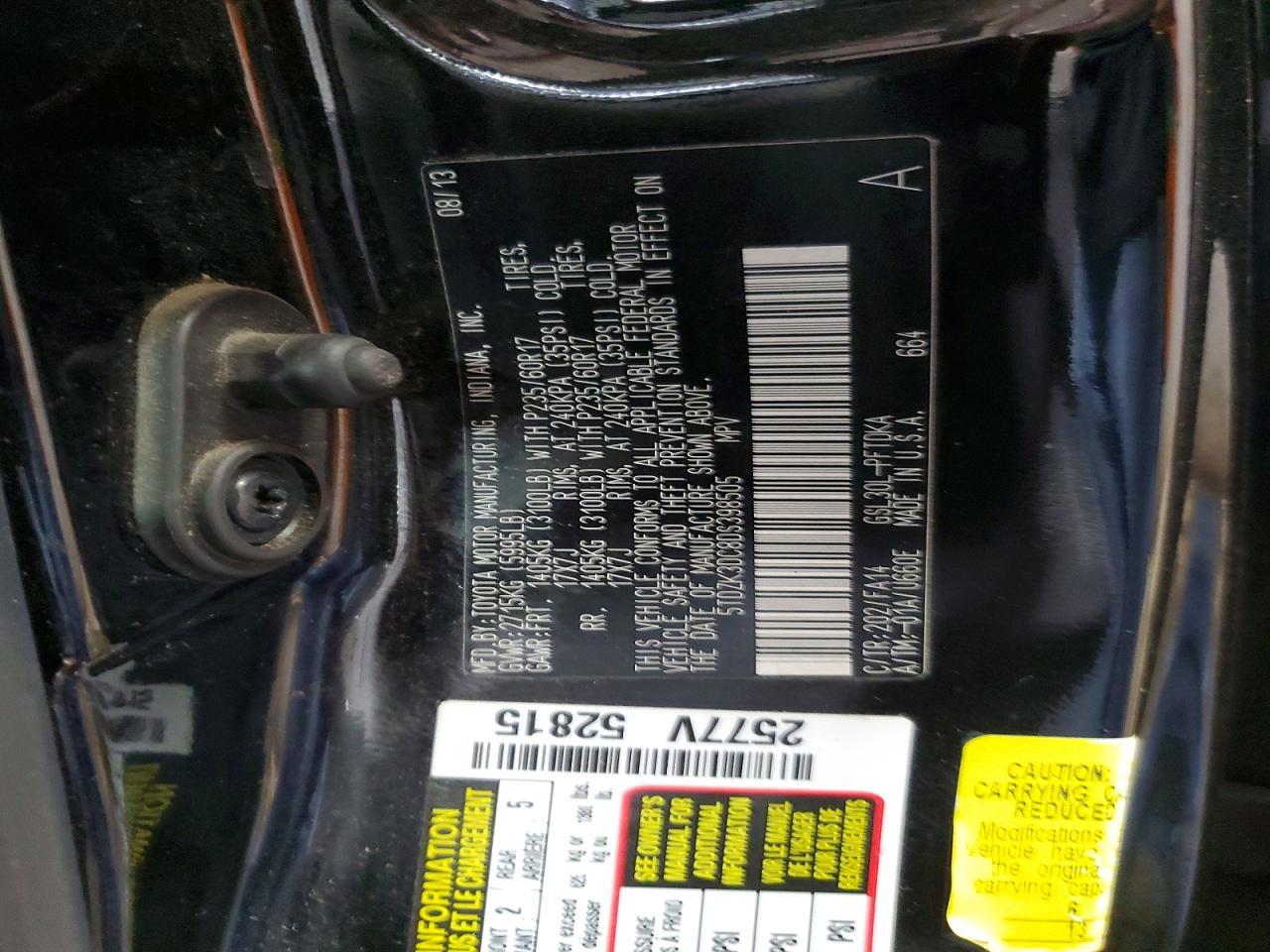 2013 TOYOTA SIENNA — фото 12