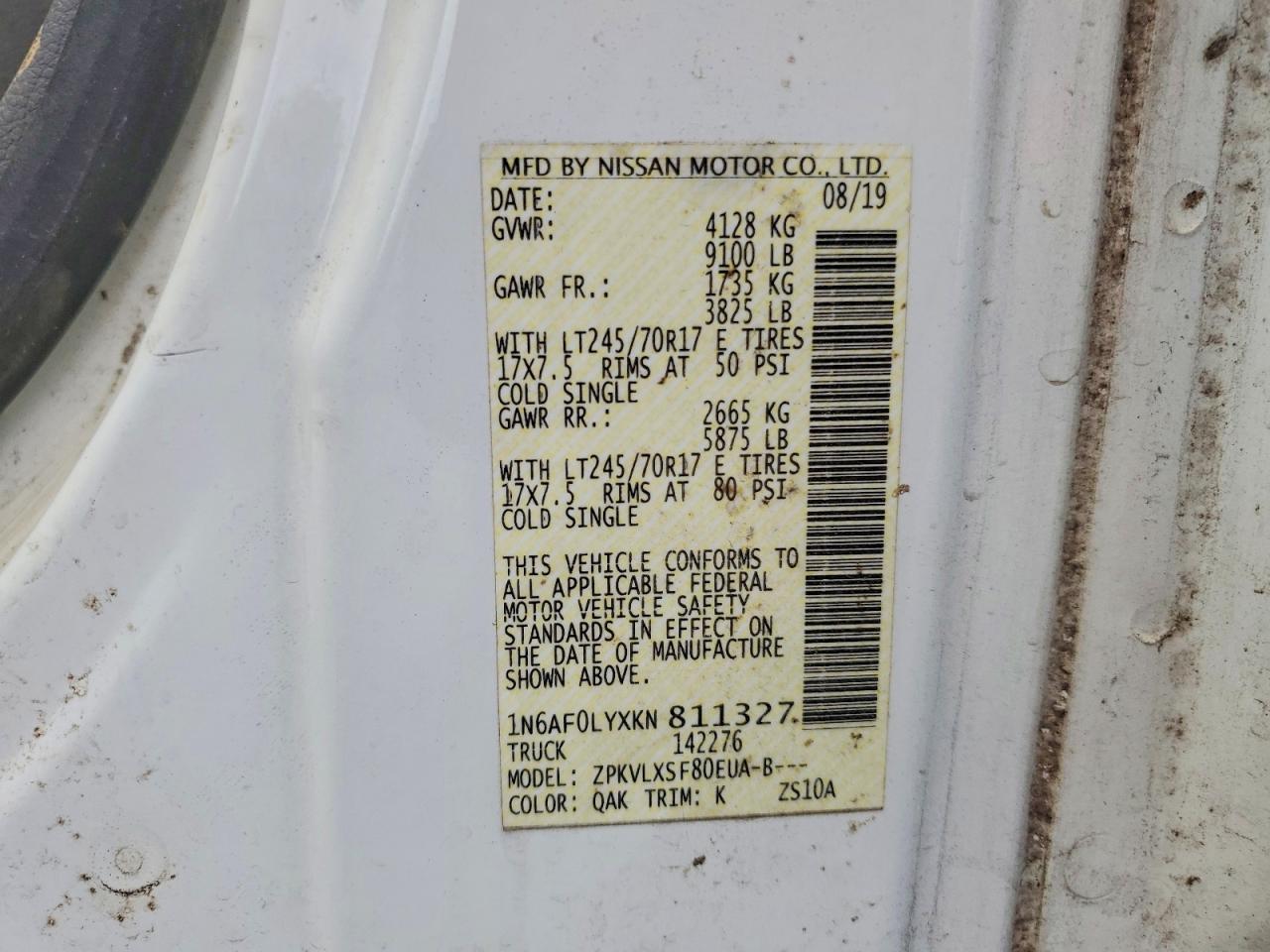 2019 NISSAN NV2500 — фото 13