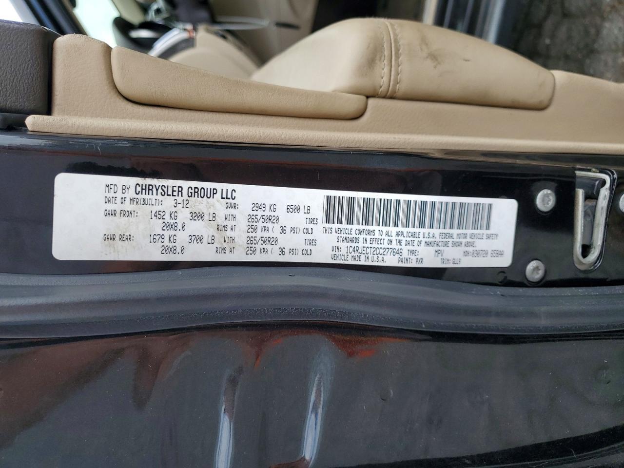 2012 JEEP GRAND CHEROKEE — фото 13