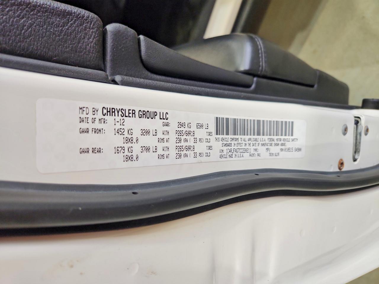 2012 JEEP GRAND CHEROKEE — фото 13