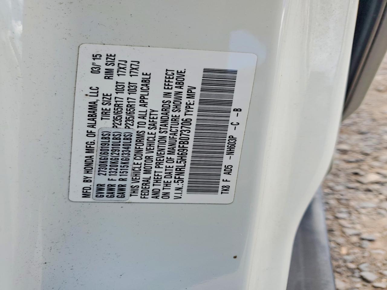 2015 HONDA ODYSSEY — фото 14
