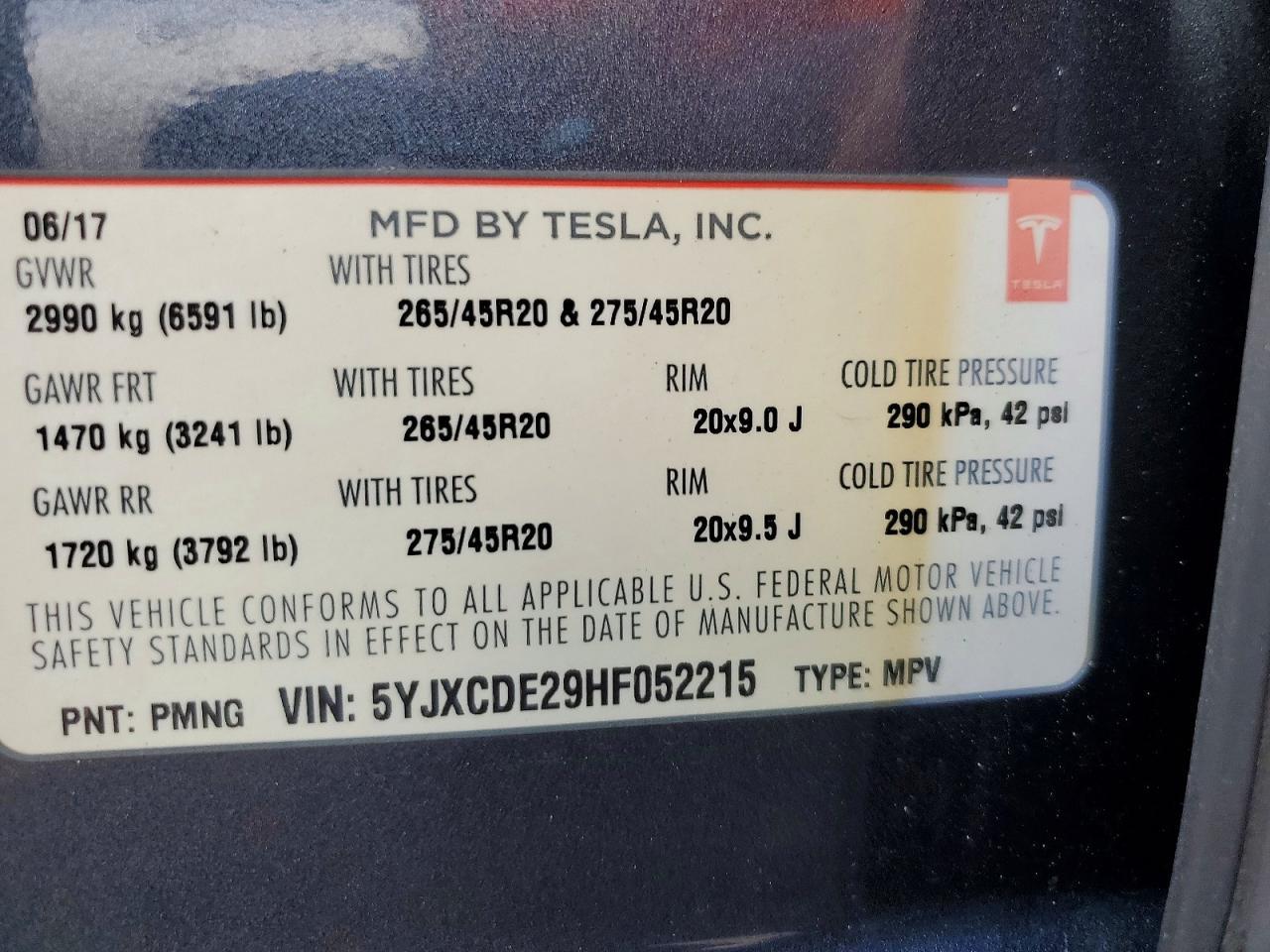 2017 TESLA MODEL X — фото 13