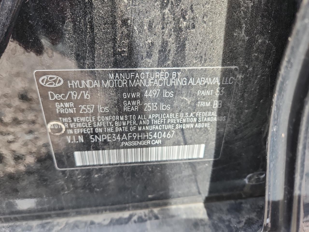 2017 HYUNDAI SONATA — фото 12