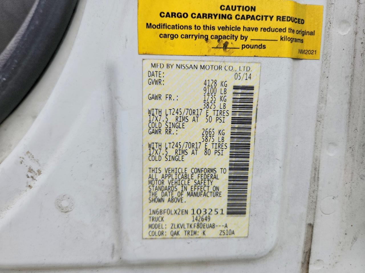 2014 NISSAN NV2500 — фото 13
