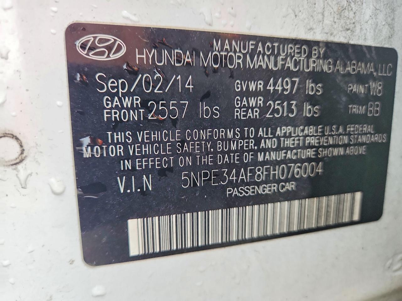 2015 HYUNDAI SONATA — фото 12