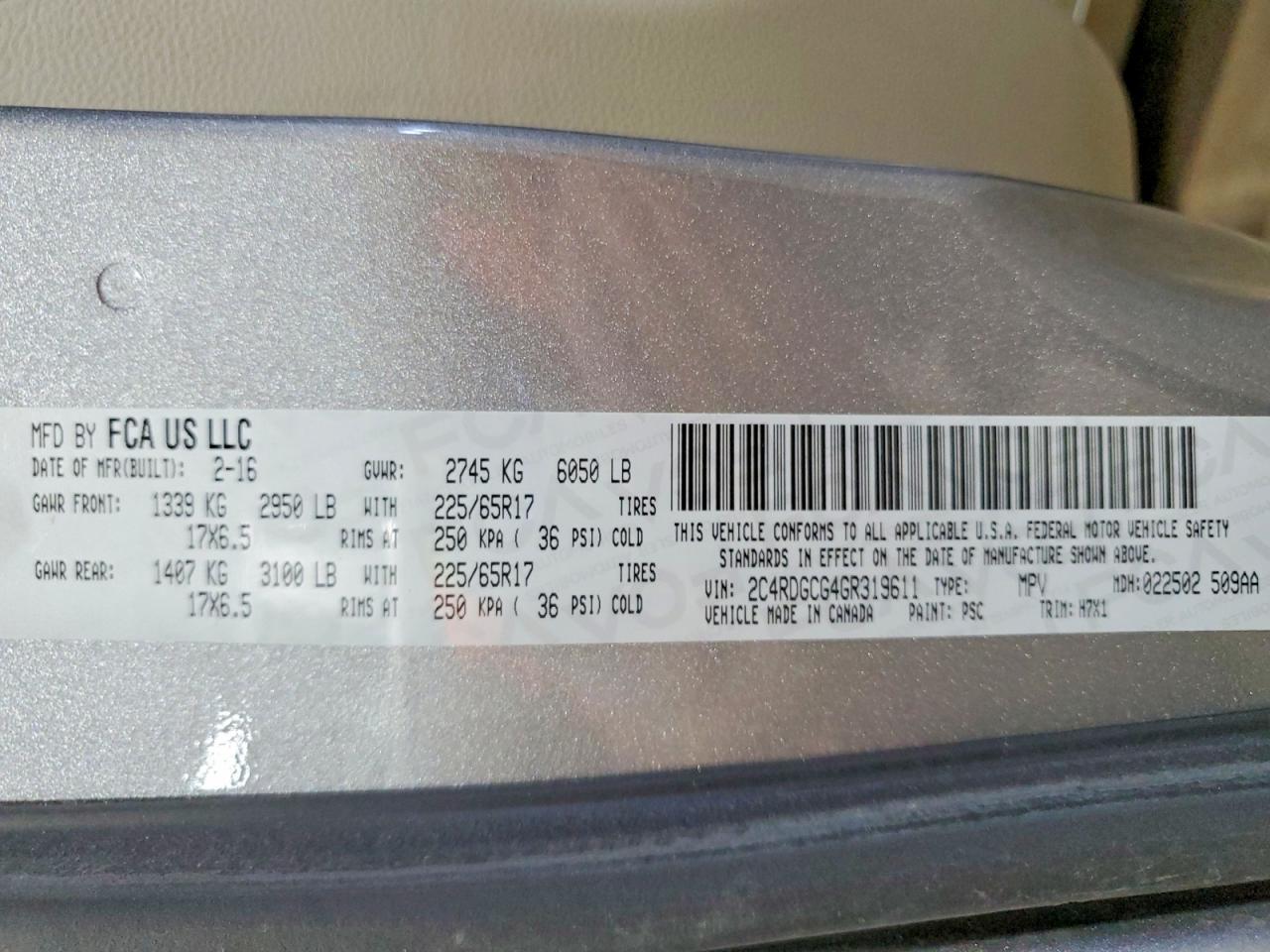 2016 DODGE GRAND CARAVAN — фото 13