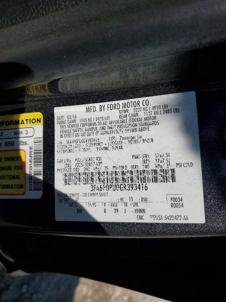 2016 FORD FUSION HYBRID — фото 12