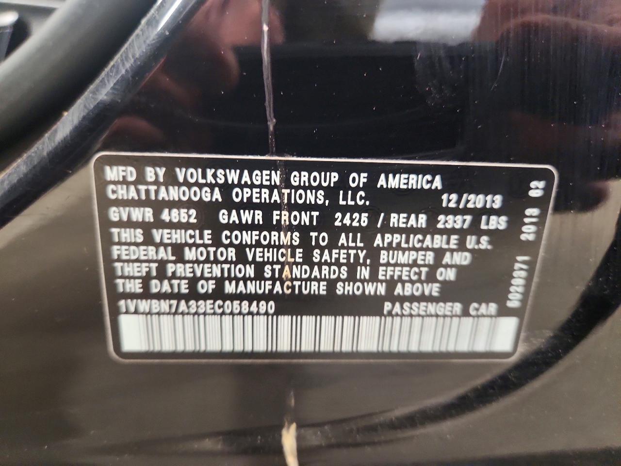 2014 VOLKSWAGEN PASSAT — фото 12