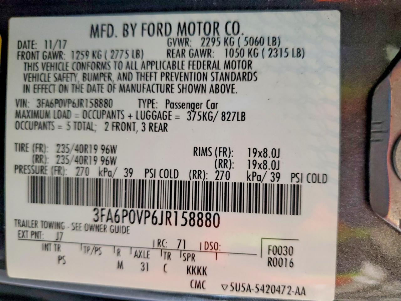 2018 FORD FUSION — фото 13