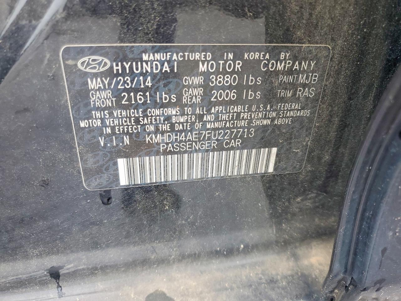 2015 HYUNDAI ELANTRA — фото 12
