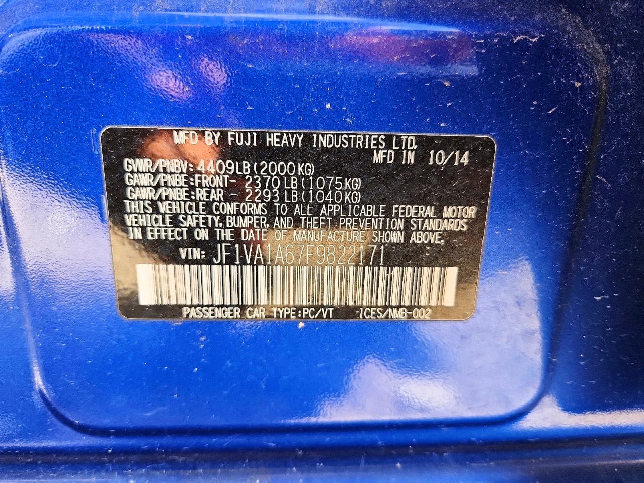 2015 SUBARU WRX — фото 12