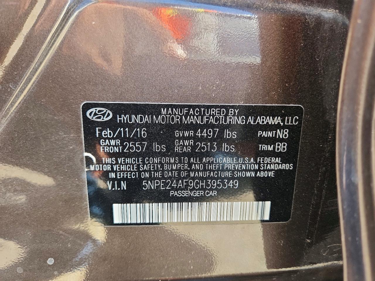 2016 HYUNDAI SONATA — фото 12