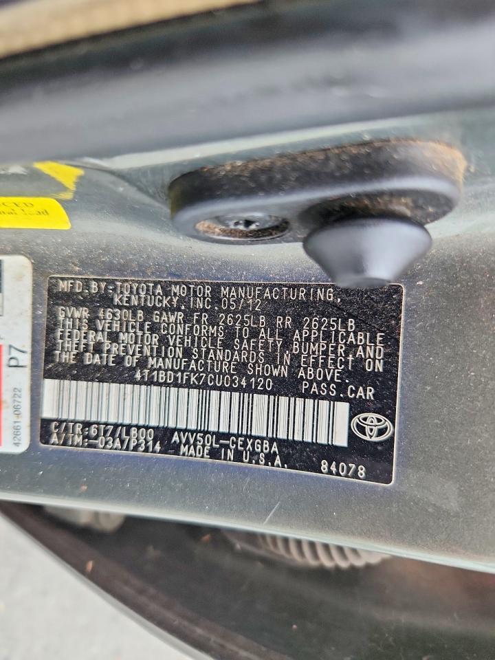 2012 TOYOTA CAMRY HYBRID — фото 12