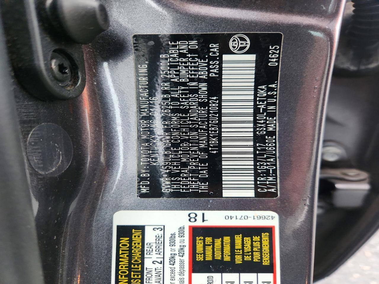 2016 TOYOTA AVALON — фото 13