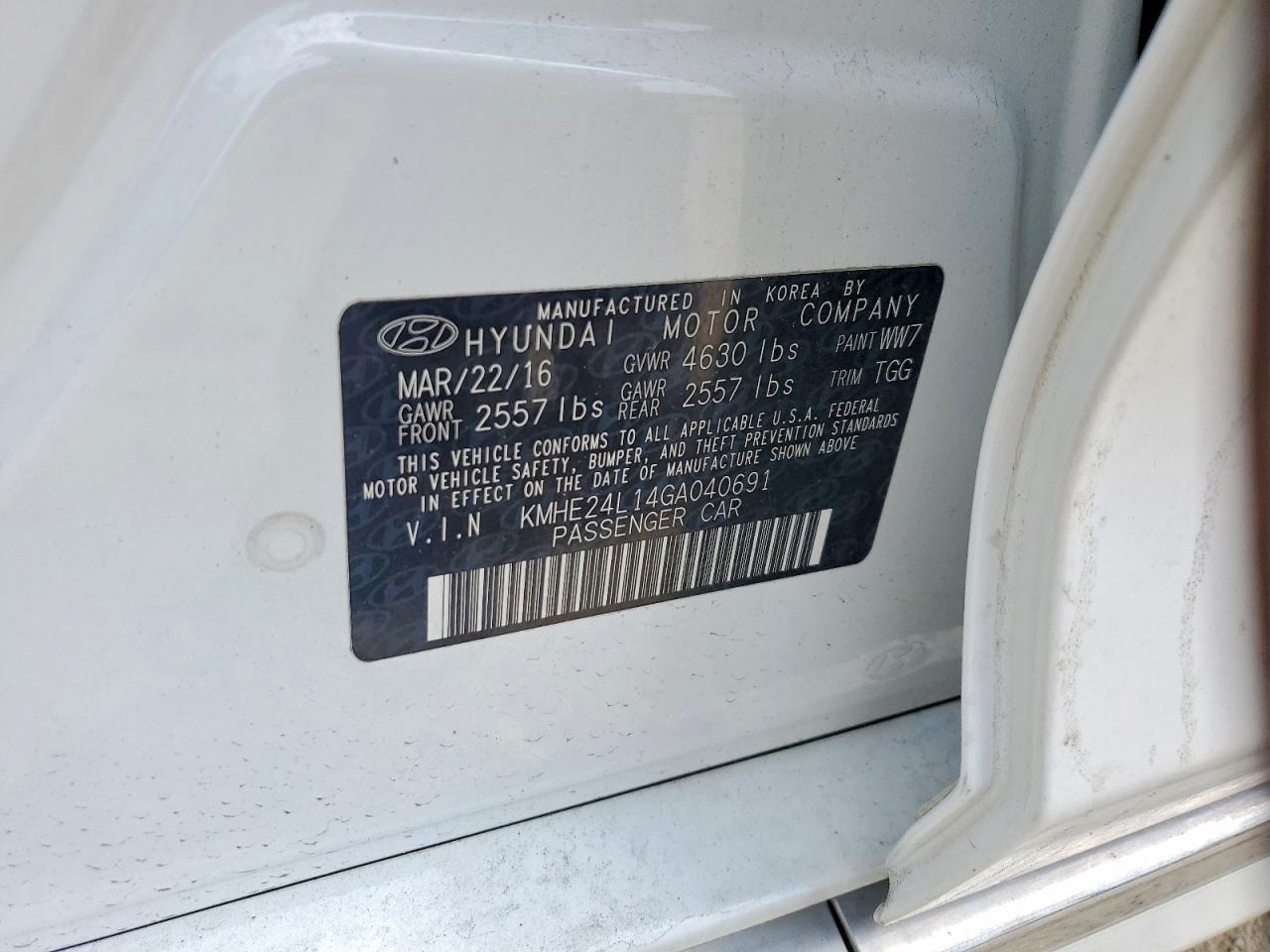 2016 HYUNDAI SONATA HYBRID — фото 12