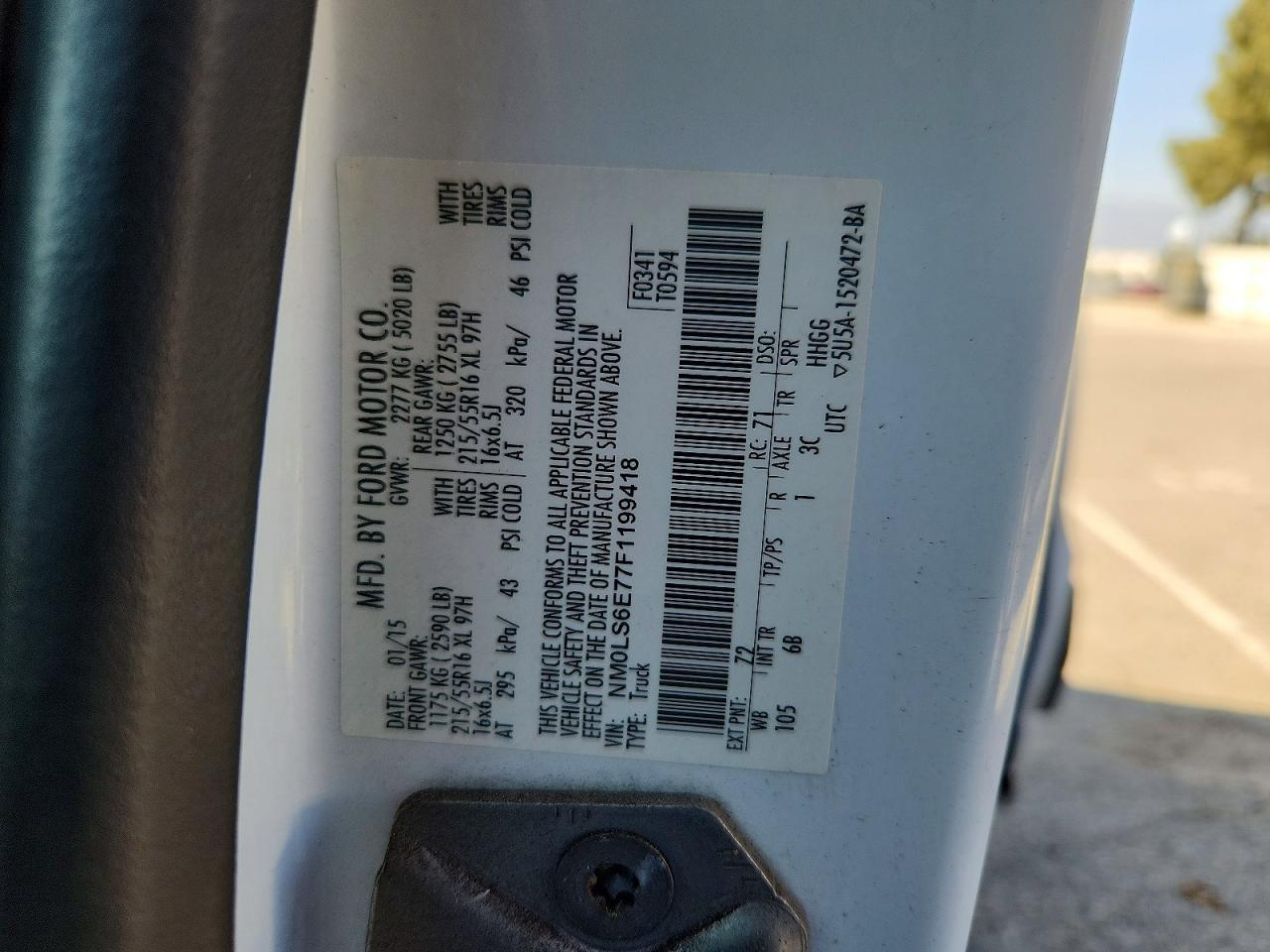2015 FORD TRANSIT CONNECT — фото 13