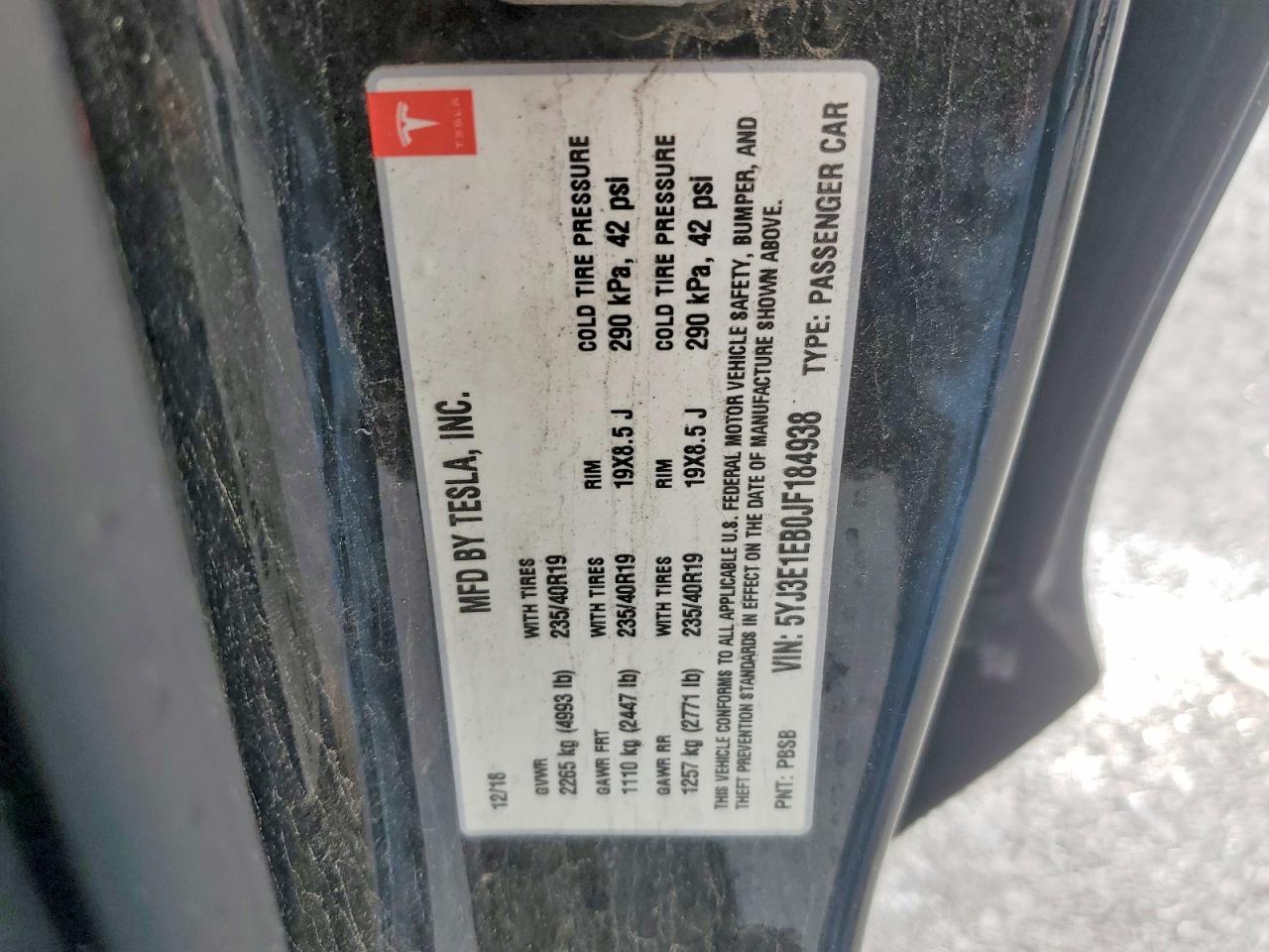 2018 TESLA MODEL 3 — фото 12