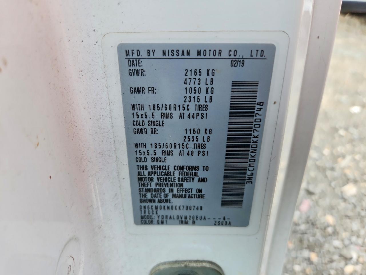 2019 NISSAN NV200 — фото 12