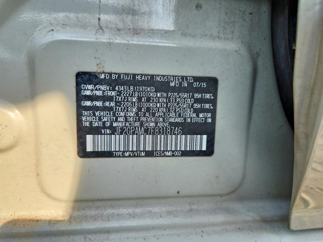 2015 SUBARU XV — фото 12