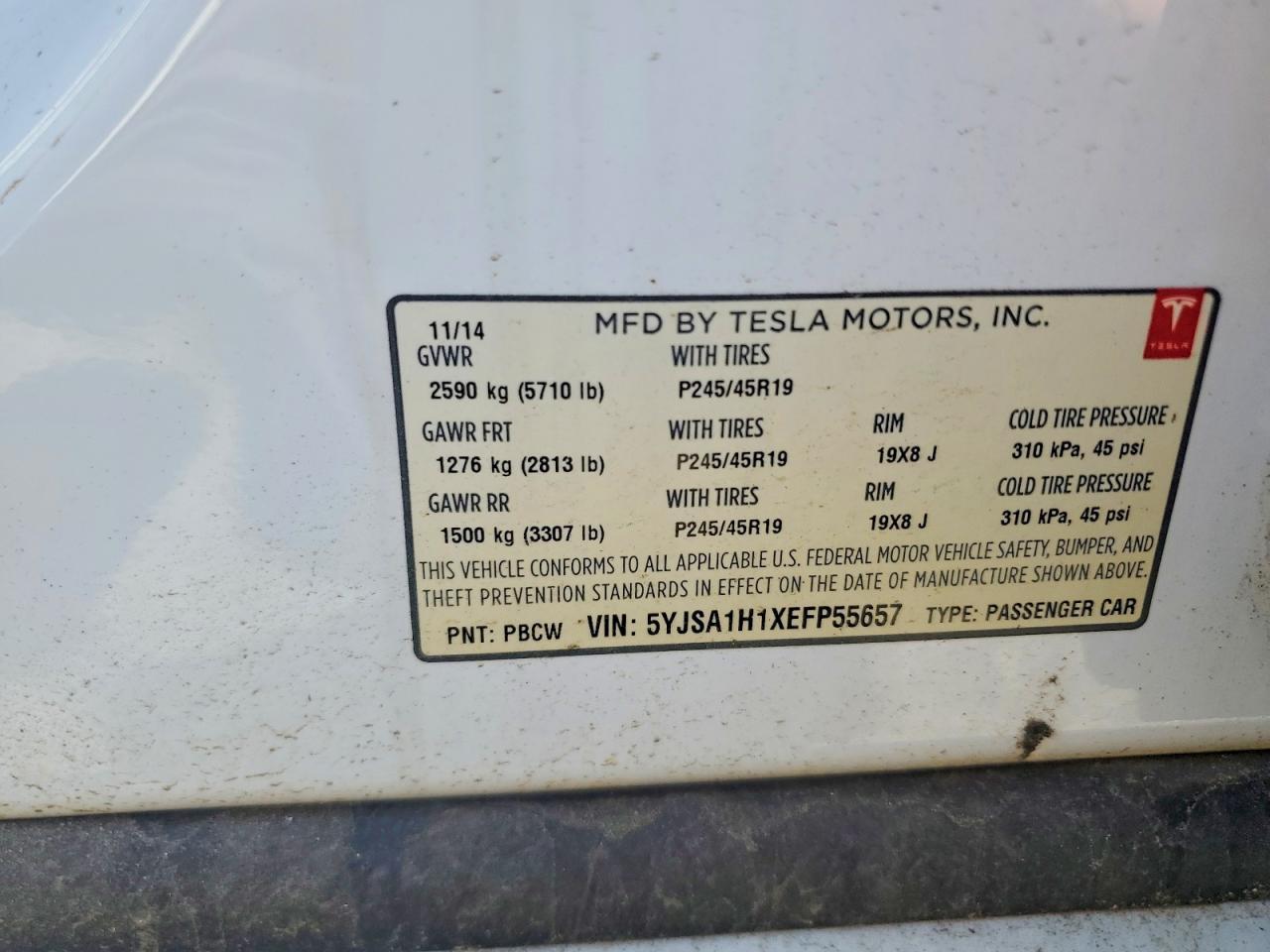2014 TESLA MODEL S — фото 13