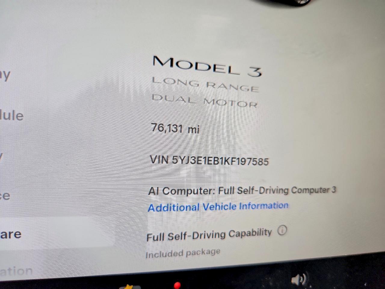 2019 TESLA MODEL 3 — фото 9