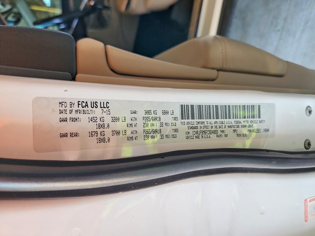 2015 JEEP GRAND CHEROKEE — фото 13