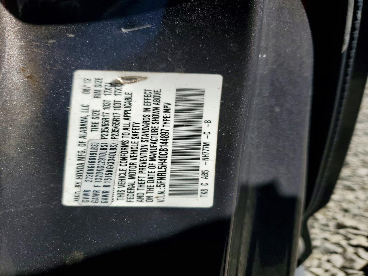 2012 HONDA ODYSSEY — фото 13