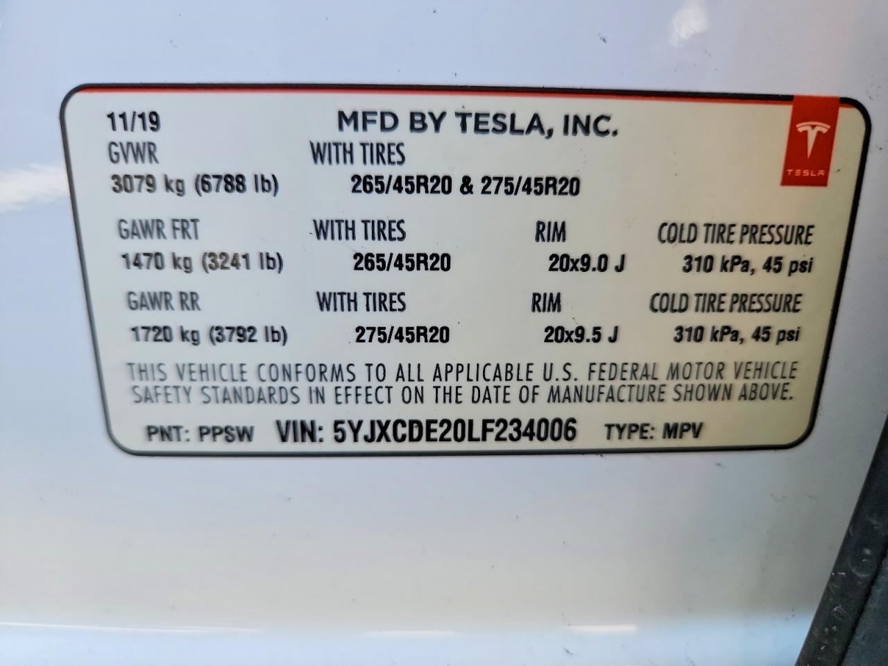 2020 TESLA MODEL X — фото 12