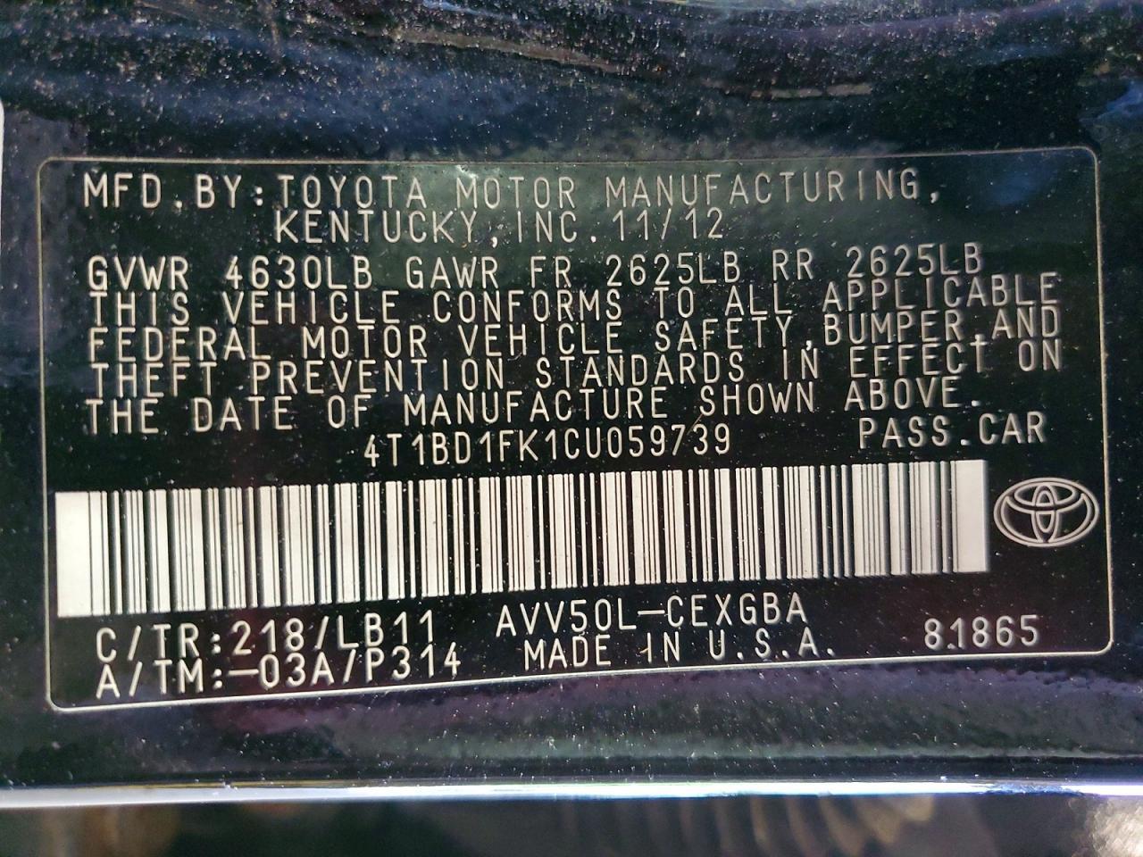 TOYOTA CAMRY HYBRID