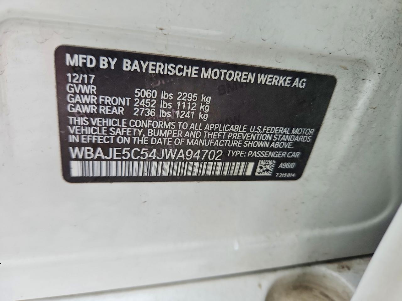 2018 BMW 5 SERIES — фото 12