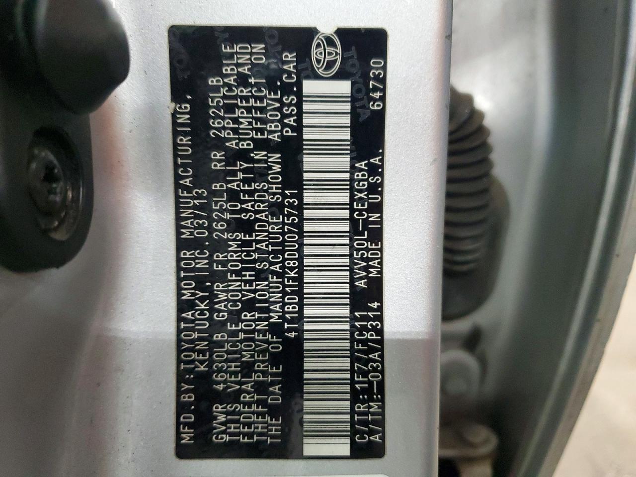 2013 TOYOTA CAMRY HYBRID — фото 12