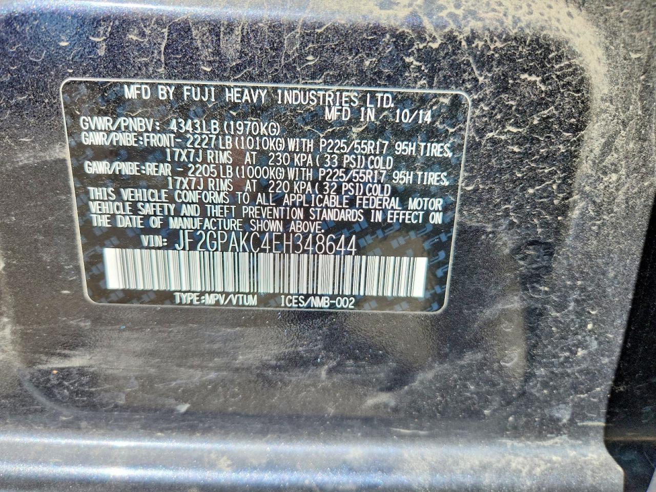 2014 SUBARU XV — фото 13