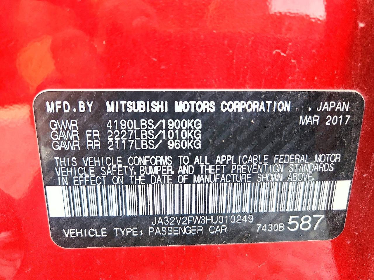 2017 MITSUBISHI LANCER — фото 12