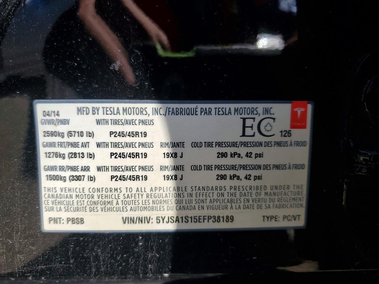 2014 TESLA MODEL S — фото 13