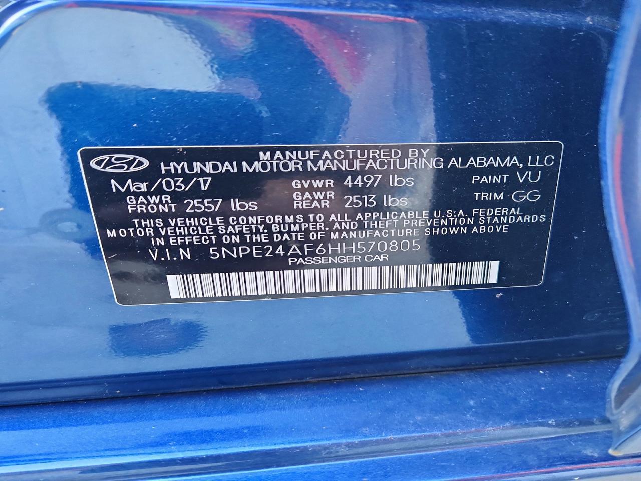 2017 HYUNDAI SONATA — фото 12