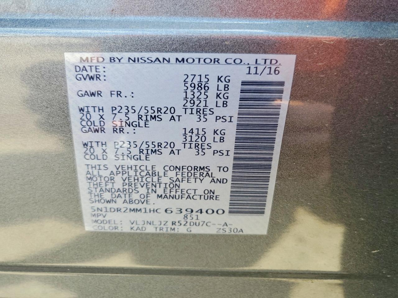 2017 NISSAN PATHFINDER — фото 13