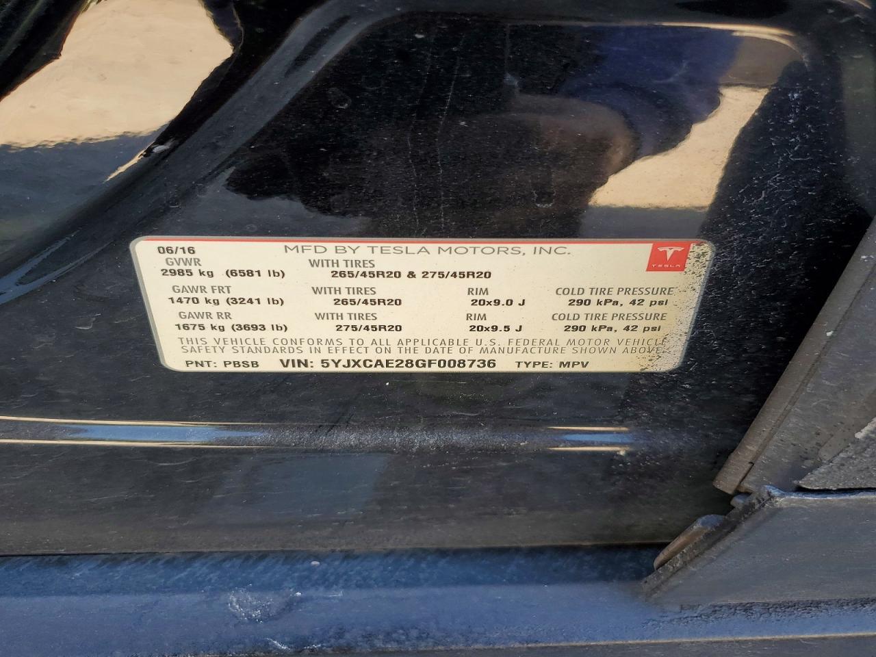 2016 TESLA MODEL X — фото 13