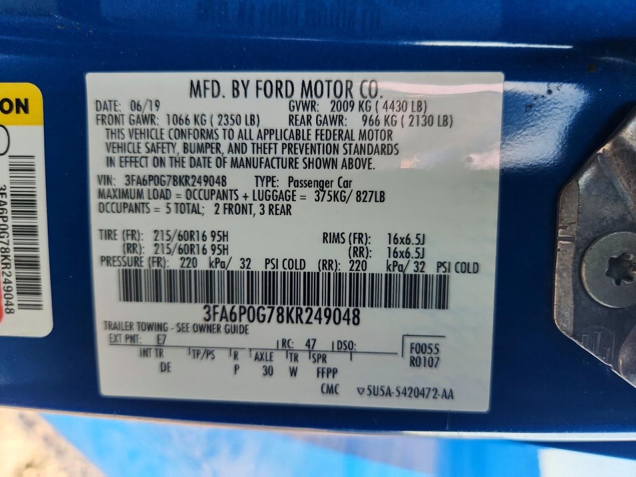 2019 FORD FUSION — фото 12