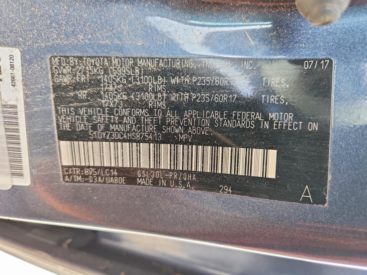 2017 TOYOTA SIENNA — фото 13