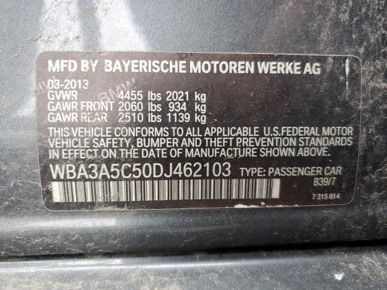 2013 BMW 3 SERIES — фото 12