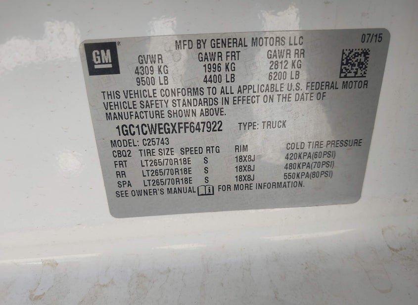 Chevrolet Silverado 2500Hd Built After Aug 14